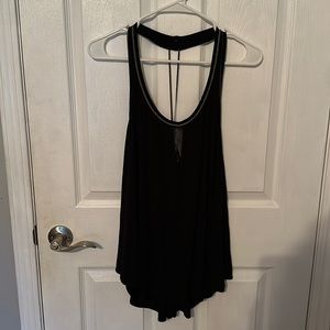 Free people black sleeveless blouse keyhole front